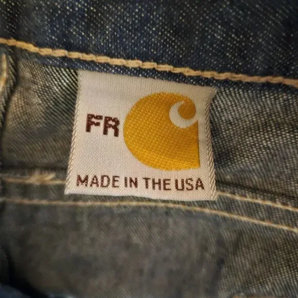 NEW Carhartt FR Flame Resistant Jeans Mens 40x30 Blue Denim Work FRB 100DNM - Picture 7 of 7